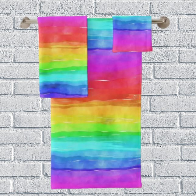 Rainbow Watercolor Badetuch Set (Von Creator hochgeladen)