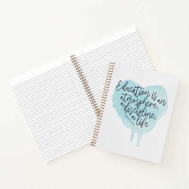 Rainbow Watercolor Bildung Zitat Notizbuch (Innenseite)