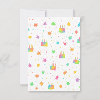 Rainbow Watercolor Birthday Cake Colorful Paint Einladung