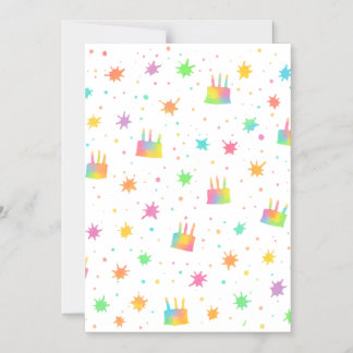 Rainbow Watercolor Birthday Cake Colorful Paint Magneteinladung