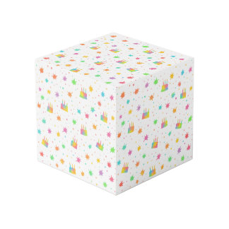 Rainbow Watercolor Birthday Cake Colorful Paint Würfel