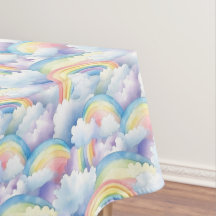 Rainbow Watercolor Birthday Fabric