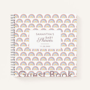 Rainbow Watercolor Boho Babydusche Gästebuch Notizbuch