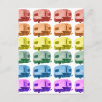 Rainbow Watercolor Camper Trailers RV