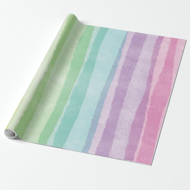 Rainbow Watercolor Einhorn Party Geschenkpapier (Ungerollt)