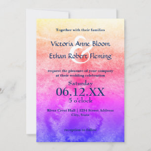 Rainbow Watercolor - Einladung zur Hochzeit