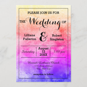 Rainbow Watercolor - Einladung zur Hochzeit