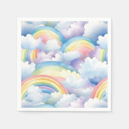 Rainbow Watercolor Geburtstag Serviette