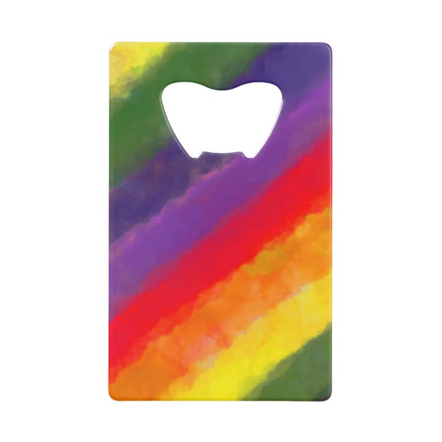 Rainbow Watercolor Geldbeutel Flaschenöffner (Vorderseite)