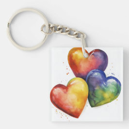 Rainbow Watercolor Kunst im digitalen Zeitalter Schlüsselanhänger