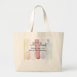 Rainbow Watercolor LehrerInnen-Geschenk an Jumbo Stoffbeutel