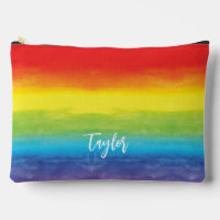 Rainbow Watercolor Lila Red Monogram Name