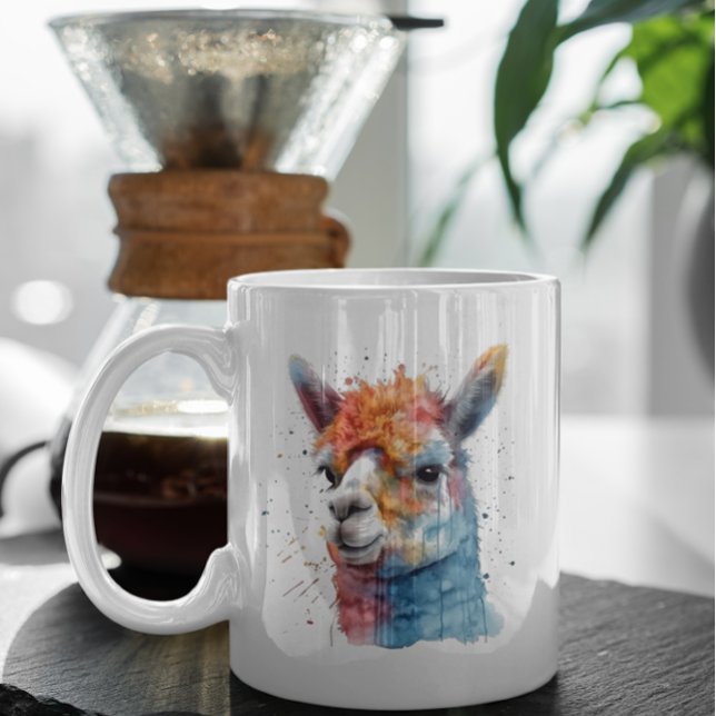 Rainbow Watercolor Llama Kaffeetasse (Von Creator hochgeladen)