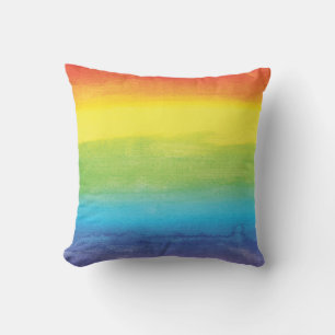 Rainbow Watercolor Ombre Moderne Farben Kissen