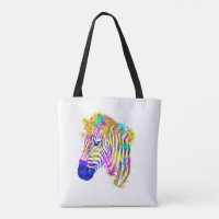 Rainbow Watercolor Paint Spritzer Zebra Graphic