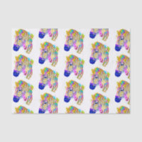 Rainbow Watercolor Paint Spritzer Zebra Graphic