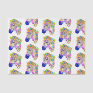 Rainbow Watercolor Paint Spritzer Zebra Graphic Seidenpapier