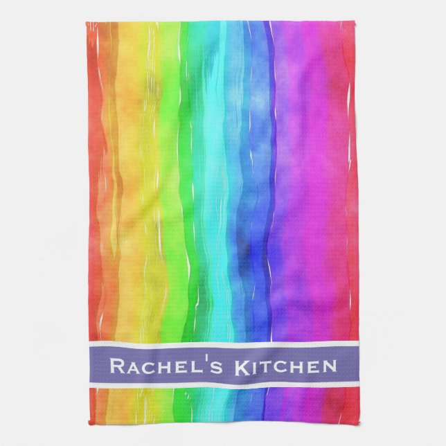 Rainbow Watercolor Rainbows Küchenwäsche Handtuch (Vertikal)