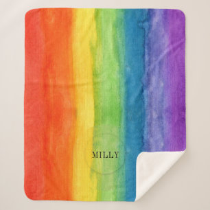 Rainbow Watercolor Sherpadecke