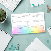 Rainbow Watercolor Simple Daily Organiser