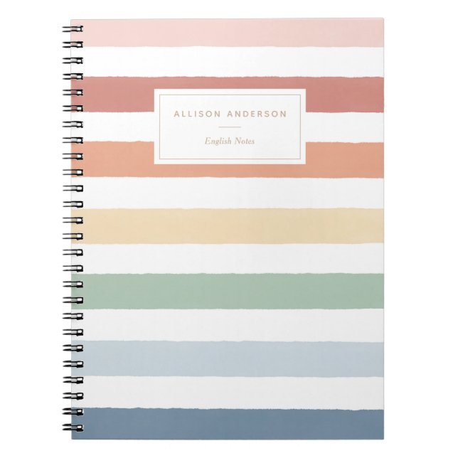 Rainbow Watercolor Stripes-Notebook Notizblock (Vorderseite)
