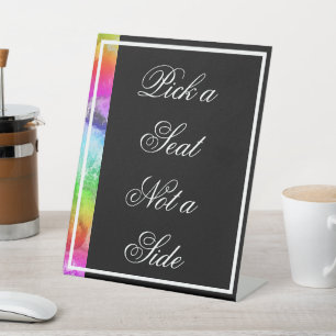 Rainbow Watercolor Wählen Sie einen Platz und kein Sockelschild