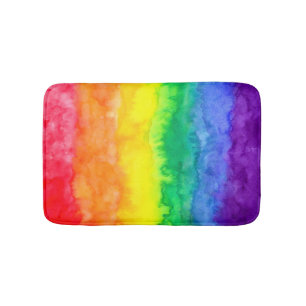 Rainbow Watercolor Watercolor Badematte