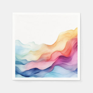 Rainbow Watercolor Wave Serviette