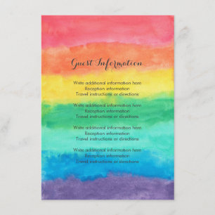 Rainbow Watercolor Wedding Begleitkarte