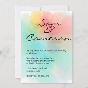 Rainbow Watercolor Wedding Einladung