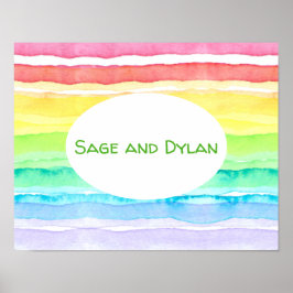 Rainbow Watercolor Wedding Poster