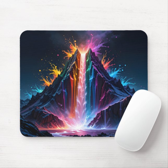 Rainbow Waterfall Peak Mousepad (Mit Mouse)