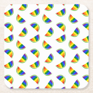 Rainbow Watermelon Rechteckiger Pappuntersetzer