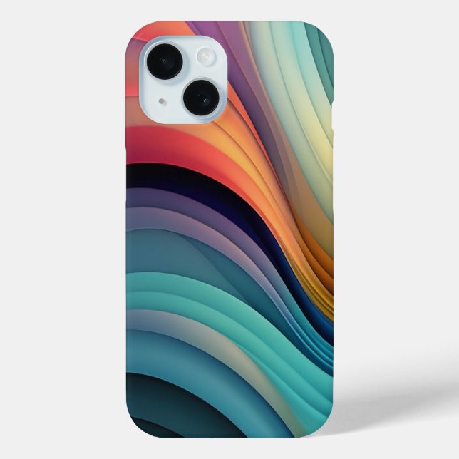 Rainbow Wave Abstrakt Art Case-Mate iPhone Hülle (Rückseite)