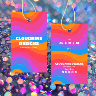 Rainbow Wave CUSTOM Closing Size Price Hang Tag