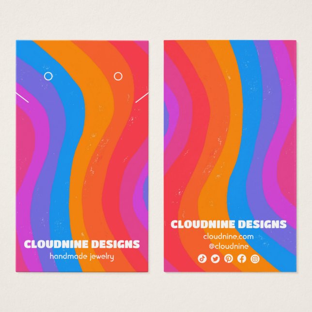 Rainbow Wave Earring Necklace Juwelier Display Car (Vorne & Hinten)