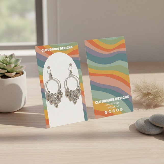 Rainbow Wave Earring Necklace Juwelier Display Car (Rainbow Wave Arch Earring Necklace Jewelry Display Card
)