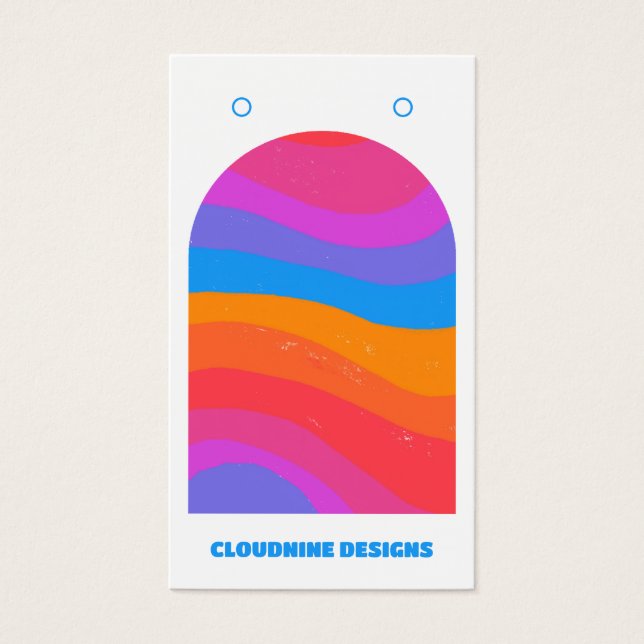 Rainbow Wave Earring Necklace Juwelier Display Car (Vorderseite)