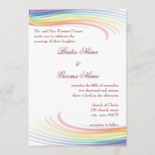 Rainbow Wave Hochzeit Einladung