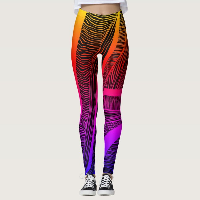 Rainbow Wave Line Leggings (Vorderseite)