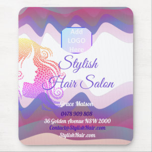 Rainbow Waves Maus-Pad mit Logo Mousepad