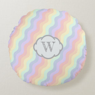 Rainbow-Waves Rund Kissen