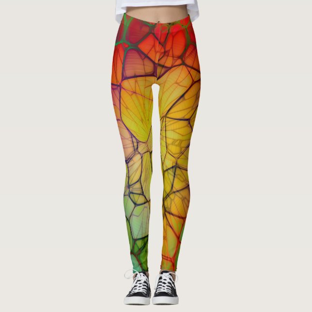 Rainbow-Web Abstrakt Leggings (Vorderseite)