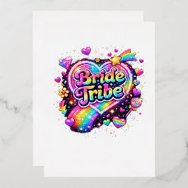 Rainbow Wedding Brides Maids Bachelorette Party Folieneinladung