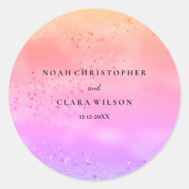 Rainbow Wedding Colorful trendige Liebe ist Liebe Runder Aufkleber