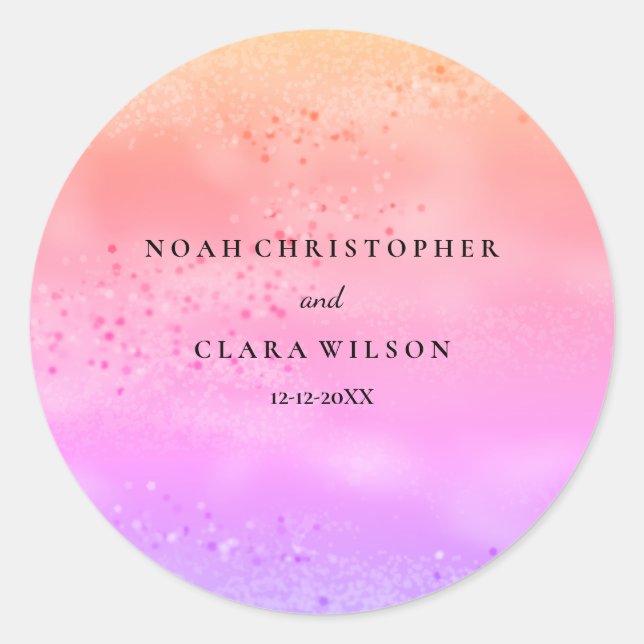 Rainbow Wedding Colorful trendige Liebe ist Liebe  Runder Aufkleber (Vorderseite)