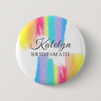 Rainbow Wedding Custom Bridesmaid Name Tag