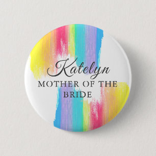 Rainbow Wedding Custom Mother of the Bride Button