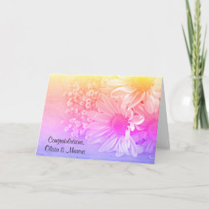 Rainbow Wedding Daisy Bouquet Karte