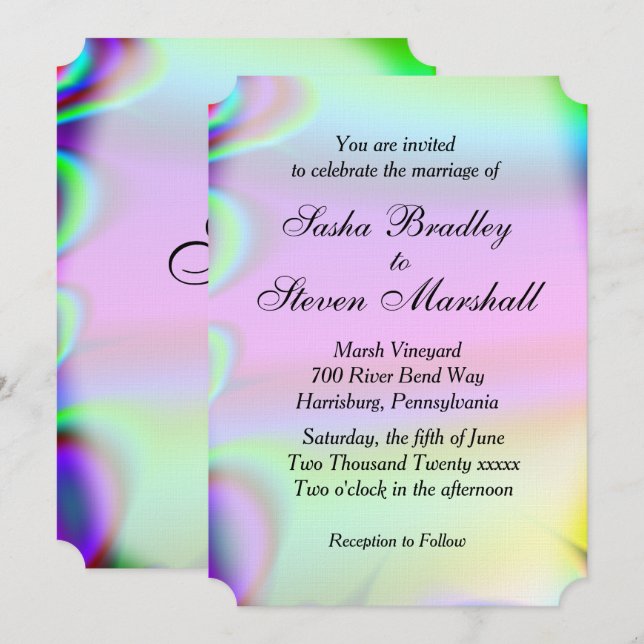 Rainbow Wedding Einladung Gay Interest (Vorne/Hinten)